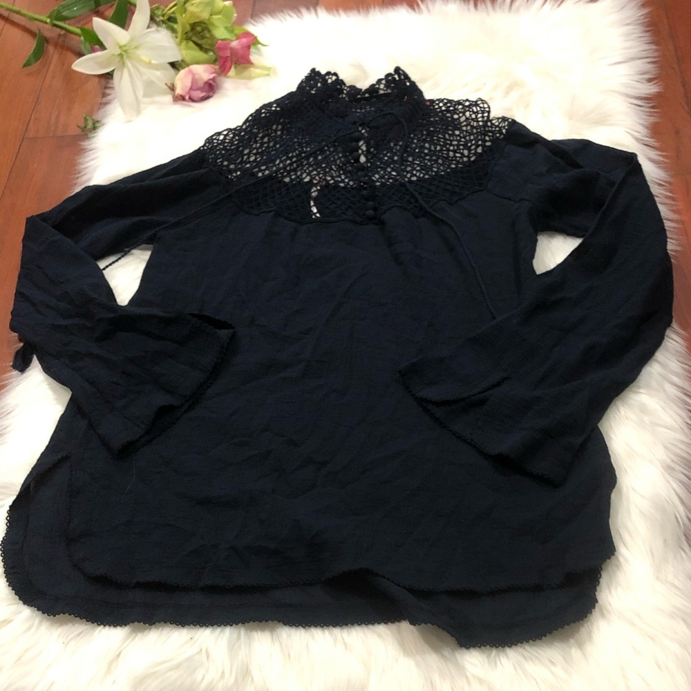 Free People Blue Kiss Kiss Tunic Top Dress Shirt S - Picture 1 of 8